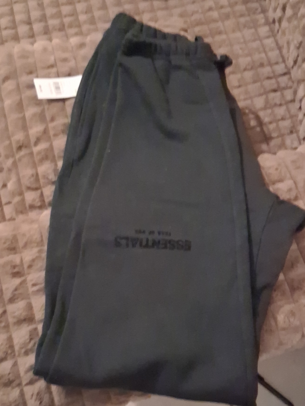 Essentials Men's Dark Black Logo Sweatpants